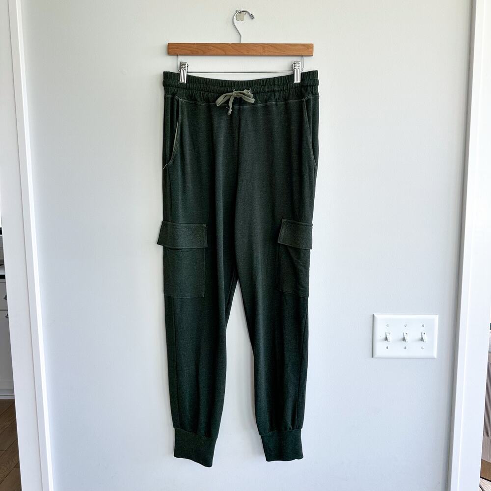 Sundry x Evereve Everyday High Rise Cargo Sweatpants Green L - Picture 2 of 10